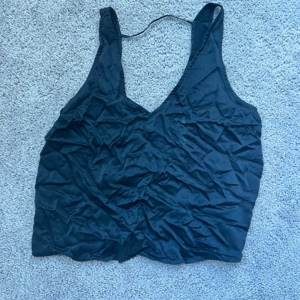 Lunya Washable Silk Tank Set - Black, Small